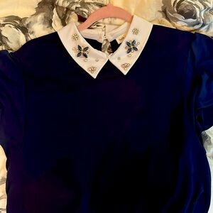 Jeweled Collar Blouse